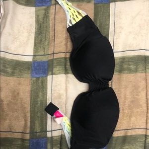 Black bikini top with colored accents